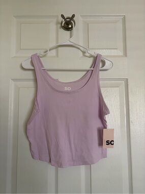 SO Lilac Scoop Crop Tank
